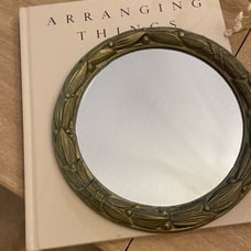 Vintage Brass Laurel Leaf Mini Mirror