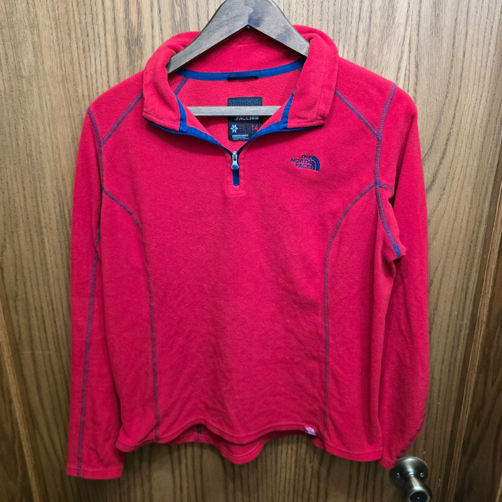 The North Face RU/14 Logo USA Winter Olympics 1/4 Zip Polartec Pullover Womens L