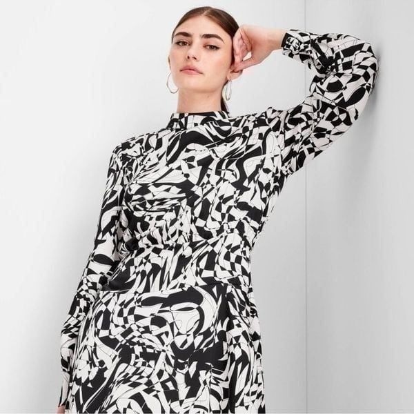 Asymmetrical A-Line Dress - Future Collective Kahlana Barfield Brown Marble size
