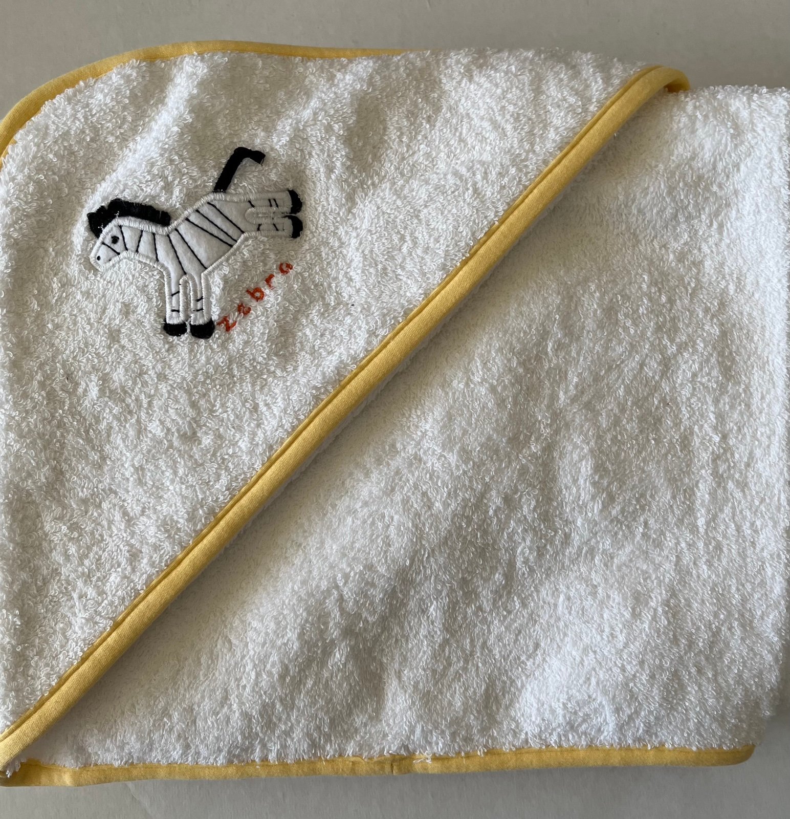 NWT Infants Gymboree UP AND AWAY vintage 2001 cotton ZEBRA TERRY HOODED TOWEL