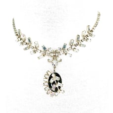 VTG Silver Collar Choker Necklace 16”