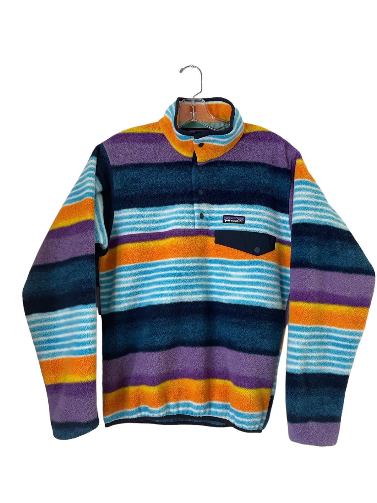 Patagonia Synchilla Snap-T Fleece Men's XS Unisex Painted Fitz Striped Purple