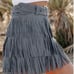 Nylon Apparel Spotlight Stealer Rhinestone Fringe Mini Skort Denim Blue 2XL