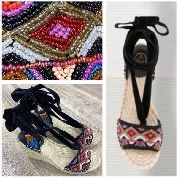 ASH Paola Platform Beaded Wedges