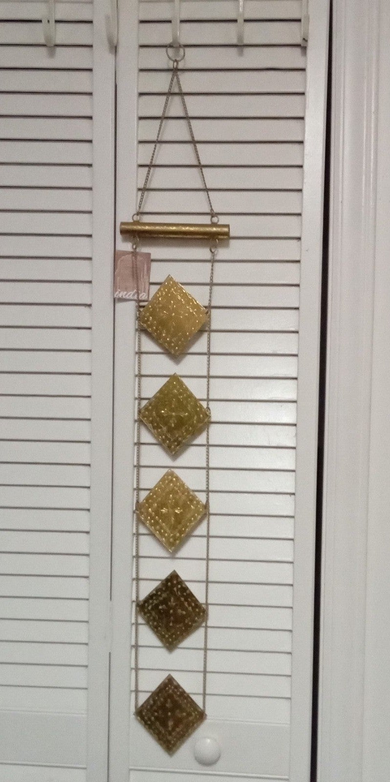 Made in India Embossed Gold Metal Diamond Suncatcher Hanging Windspinner 1