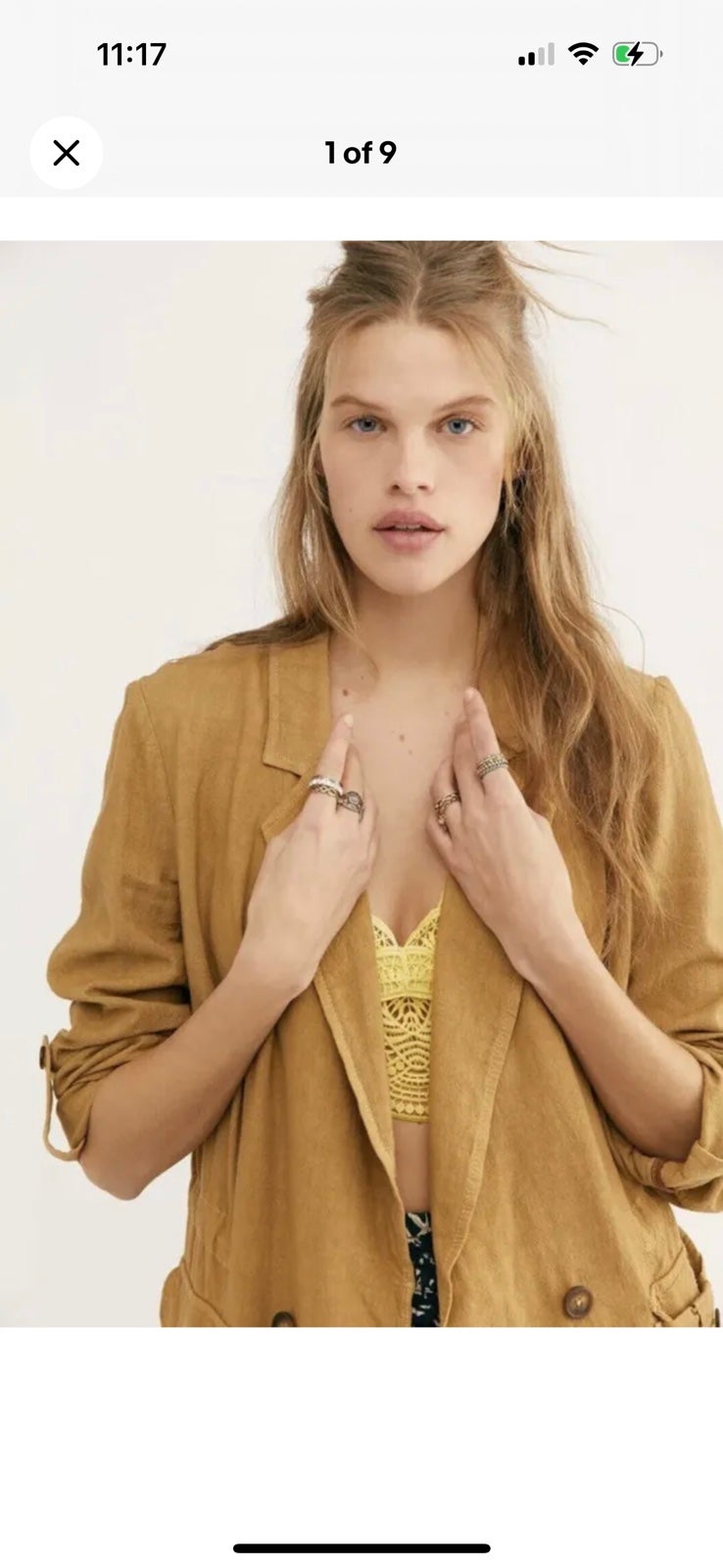 Free People Womens Charly Blazer Jacket Dirty Chai Brown Sz Small NWT 168 Linen