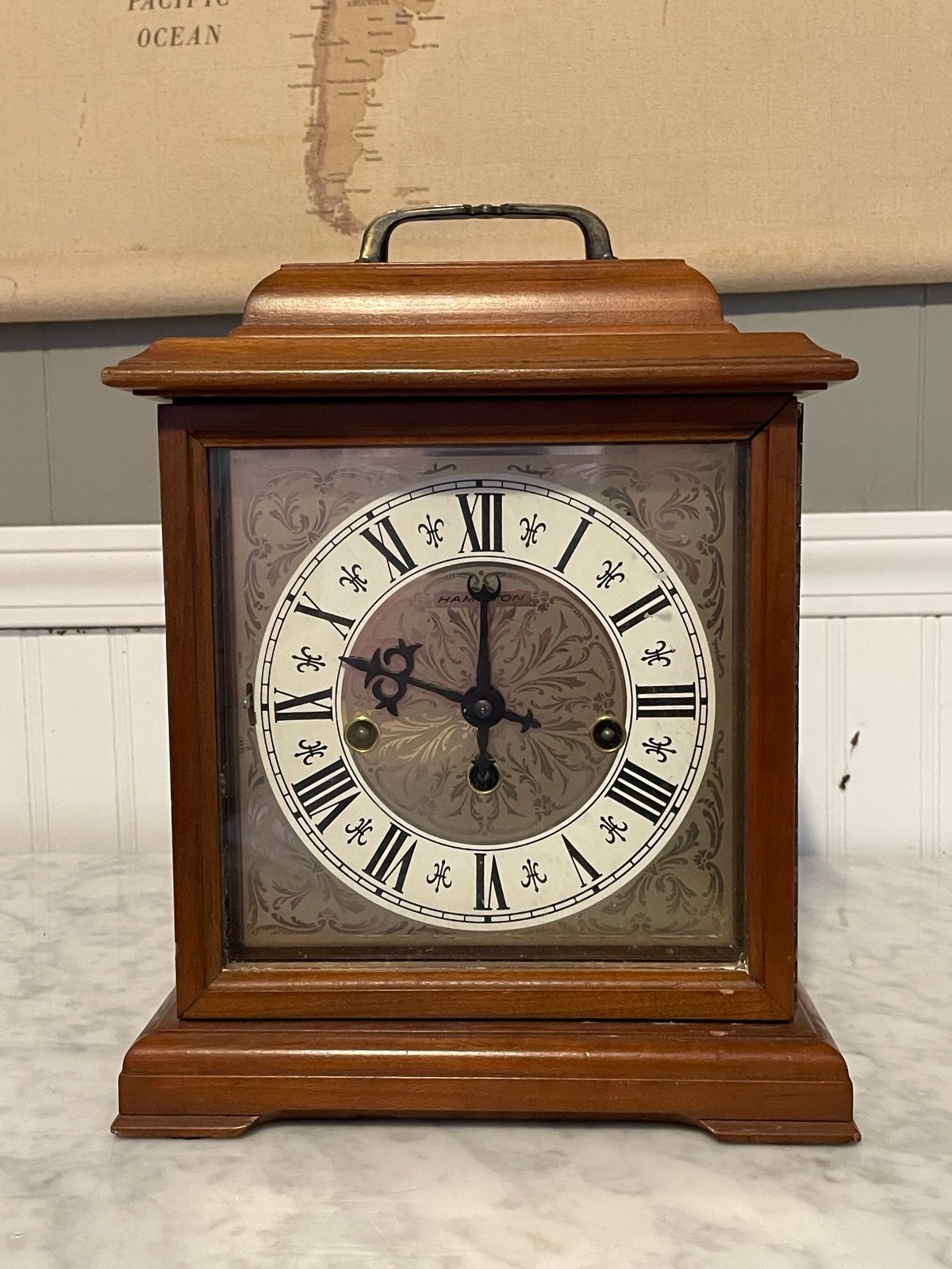 Vintage Wood Case Hamilton 340-020 Westminster Chime 8 Day Clock