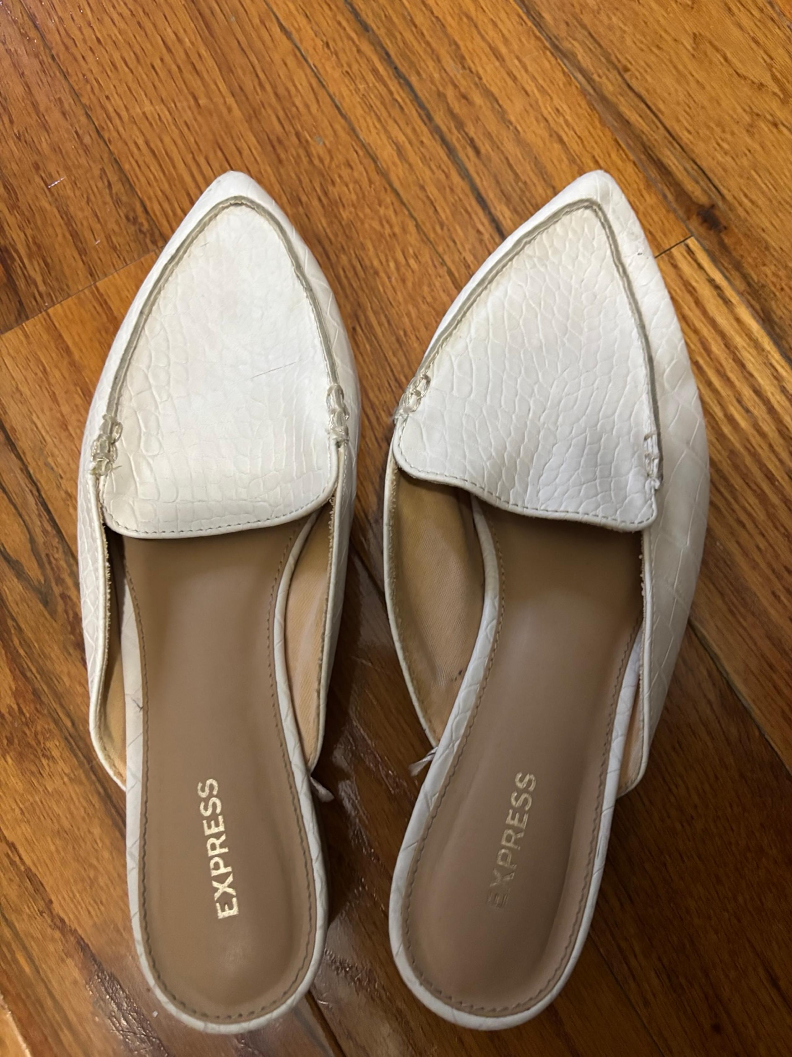 Express white sandals