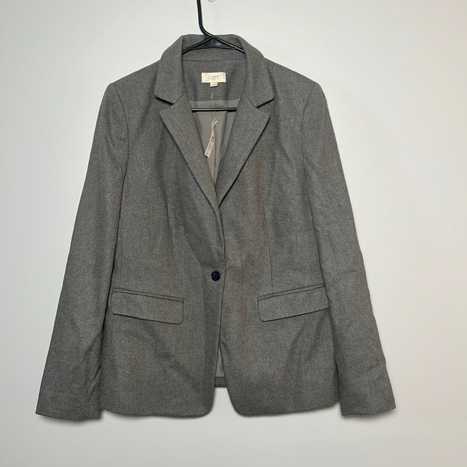 Loft Womens 100% Cotton Grey Blazer NEW size 10