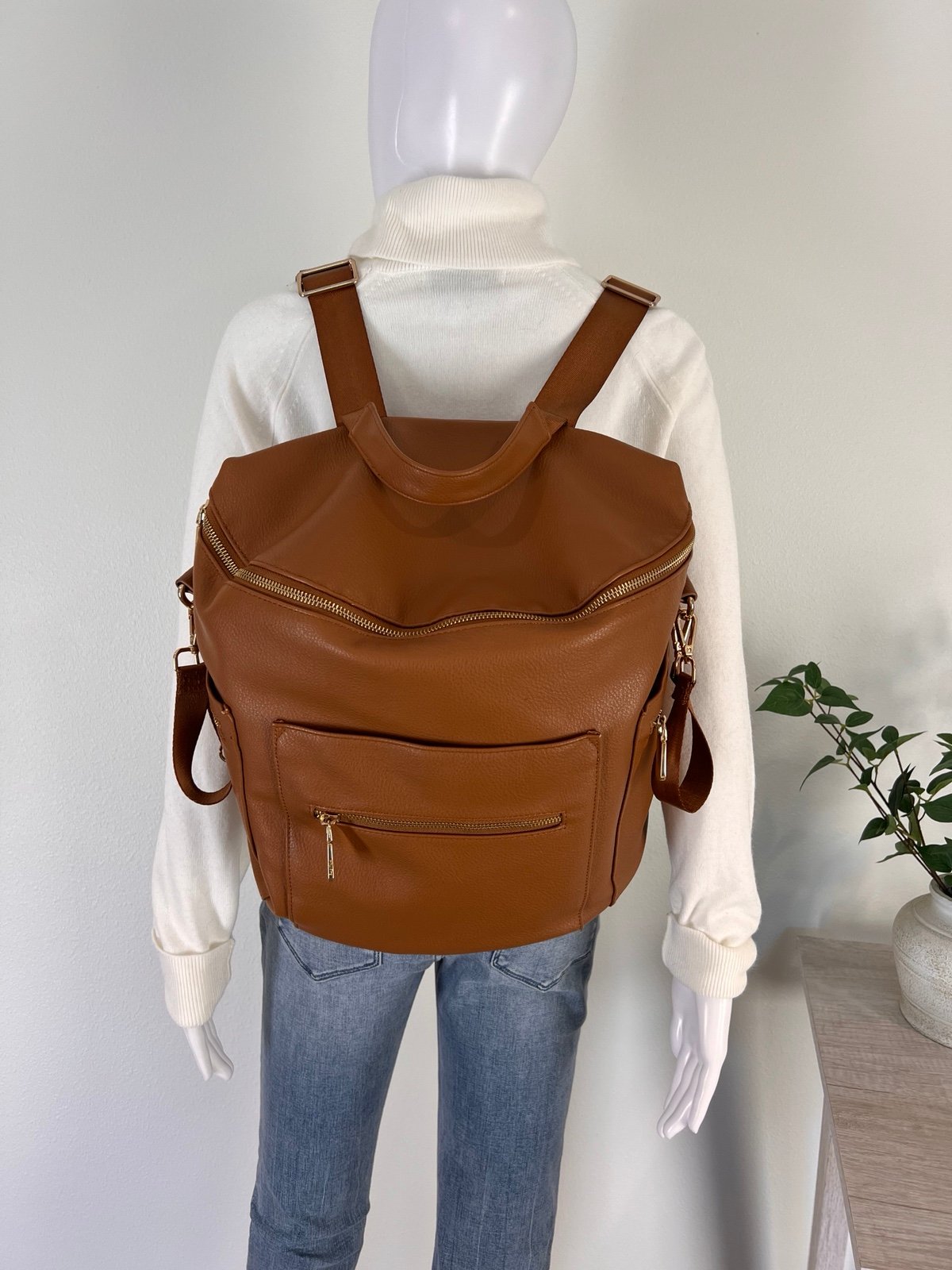 Miss Fong Diaper Bag Backpack Baby Diaper Bag, Large faux leather Diaper Bag