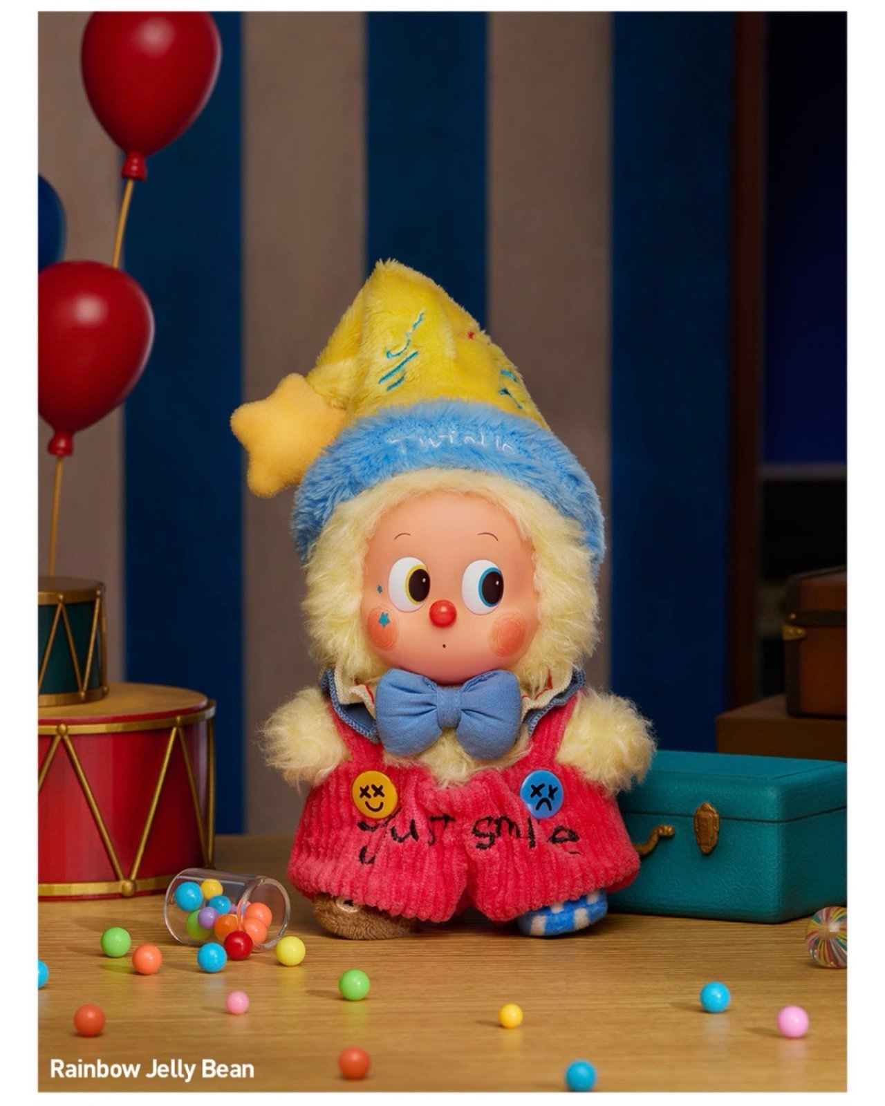 Pop Mart ; Why So Serious - Vinyl Plush Pendant ; Rainbow Jelly Bean - Twinkle