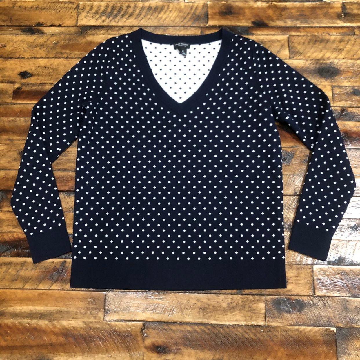 Club Monaco Polka Dot v-neck Sweater M