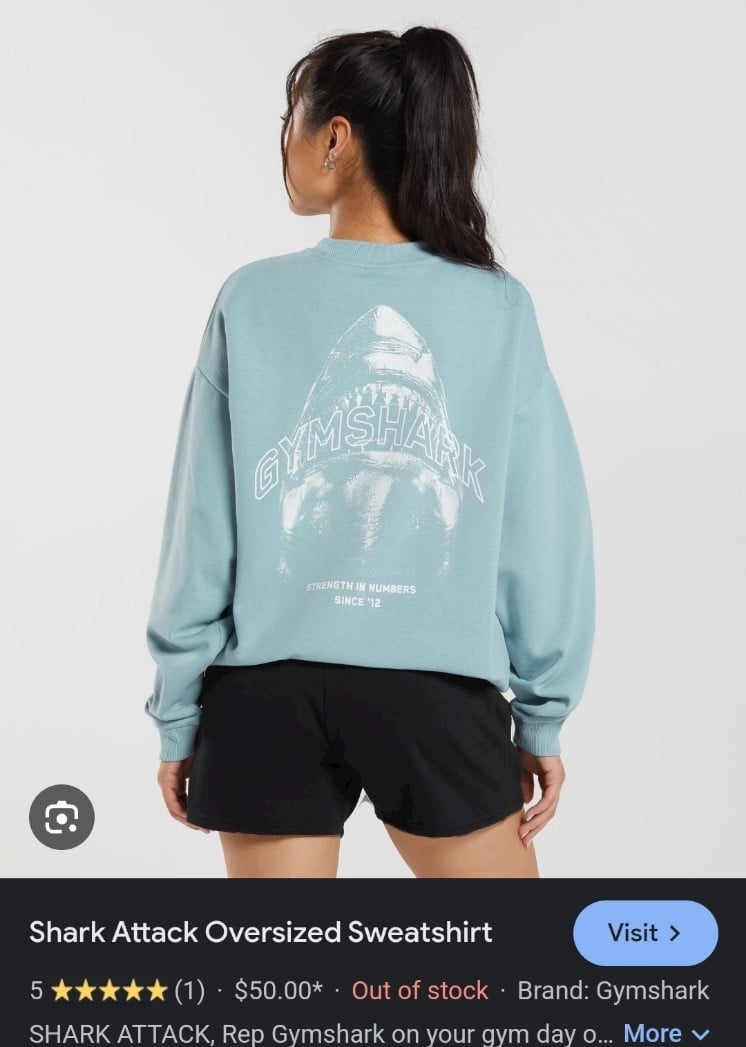 Gymshark Shark Attack Crewneck Sweatshirt