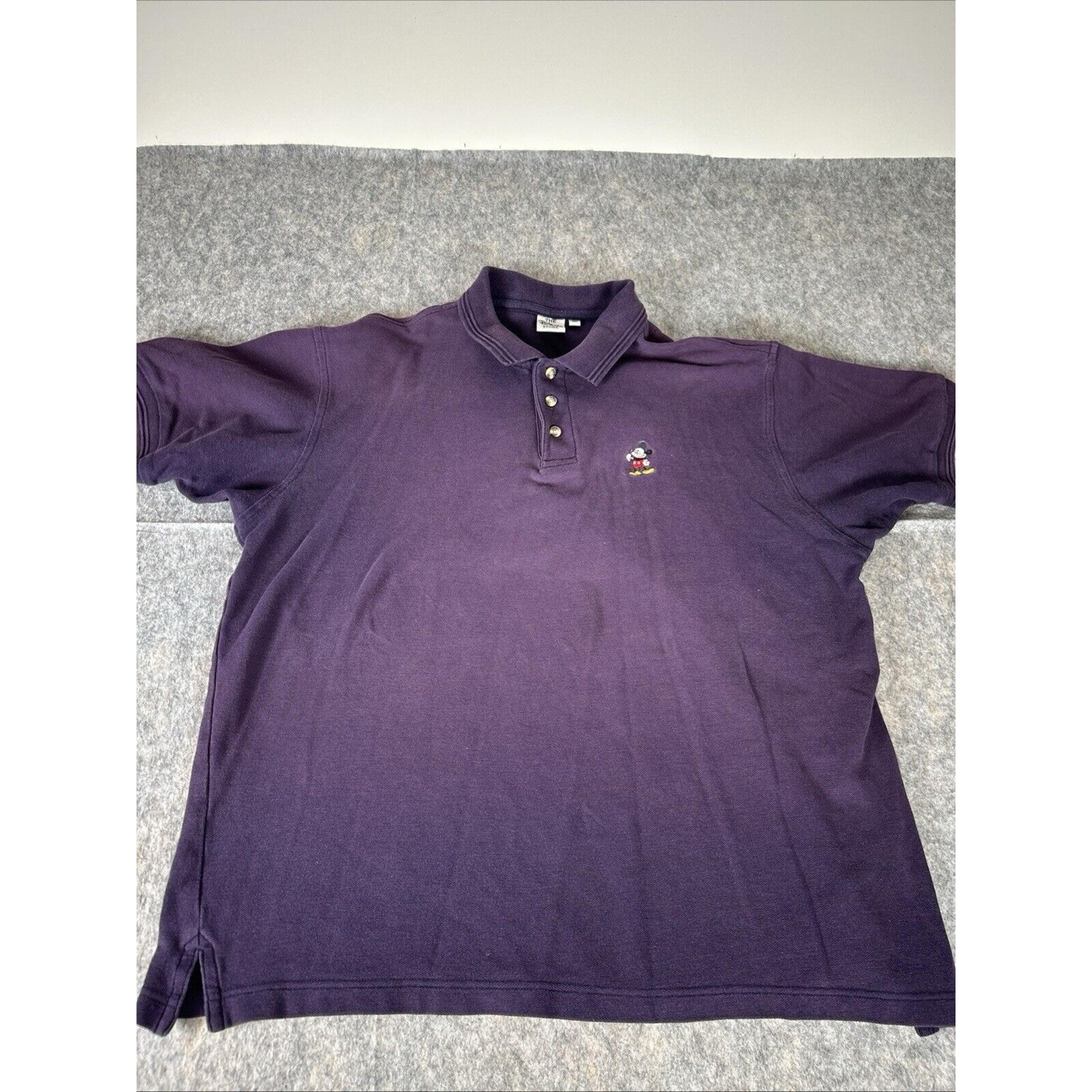 Disney Store Men's Sz XL Mickey Mouse Embroidered Purple Golf Polo Shirt