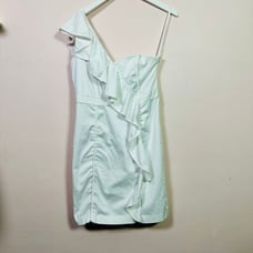 Vince Camuto White One-Shoulder Dress, Size 10