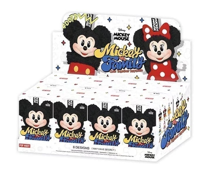 Pre-sale POP MART Mickey Family Cute Together Keychain 8PCS blind box Whole box