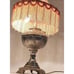 Antique P&A Art Deco Victorian Boudoir Beaded Fringe Oil Converted Electric Lamp