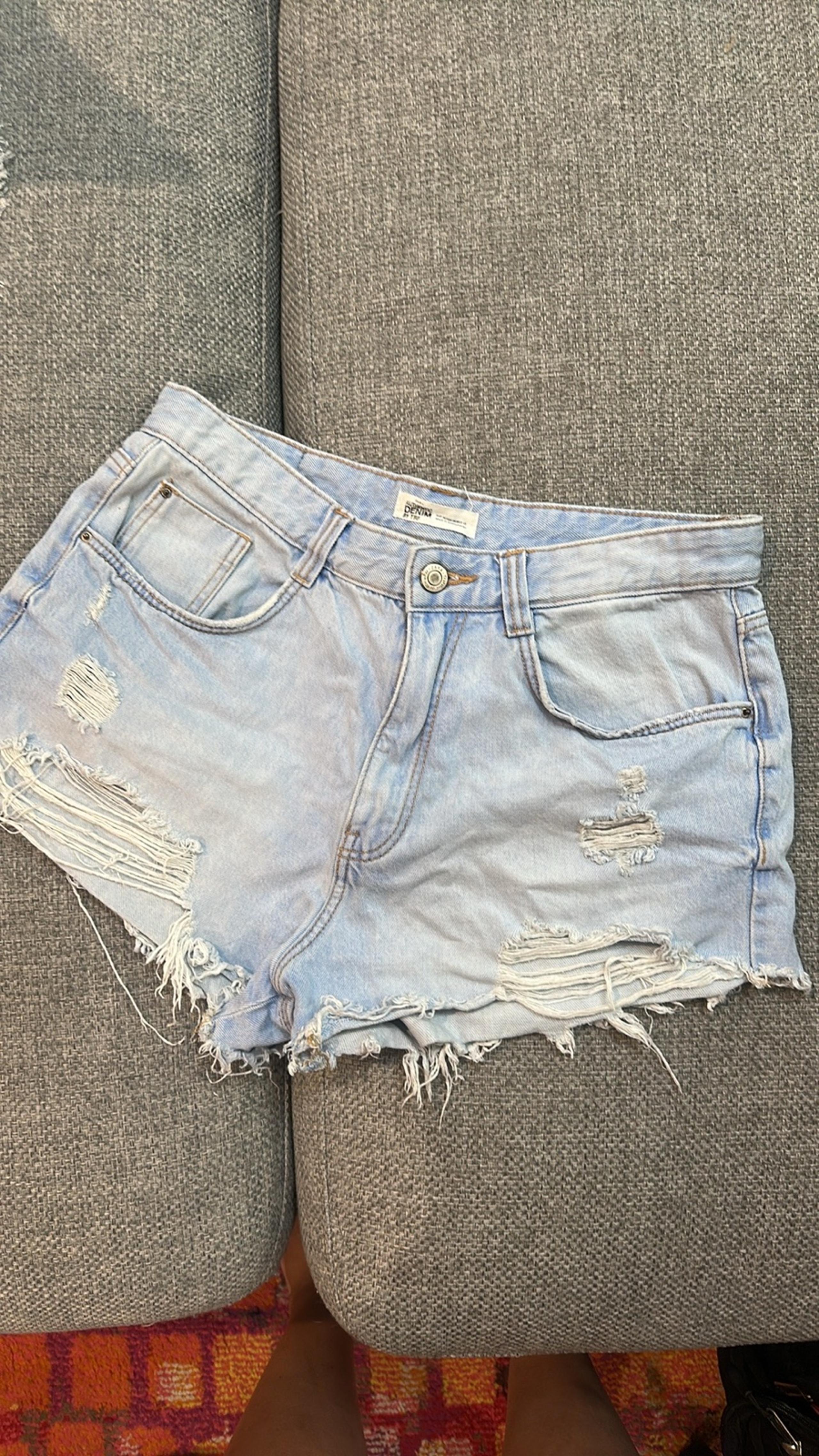 Zara Trafaluc Denim Distressed Hem Cutoff Shorts