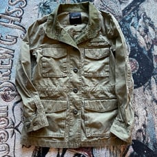 Women's Madewell Catskills Forest Green Army Military Light Jacket Sz S (F3656)