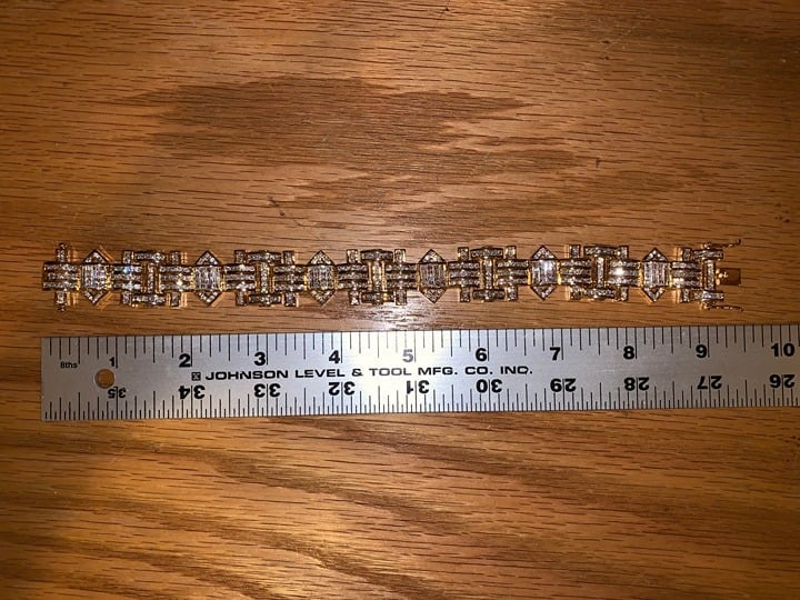 I CITY SKYLINE VERMEIL GOLD MEN'S BRACELET 9" NEW! OVER 50 CARATS! Retail $3,250