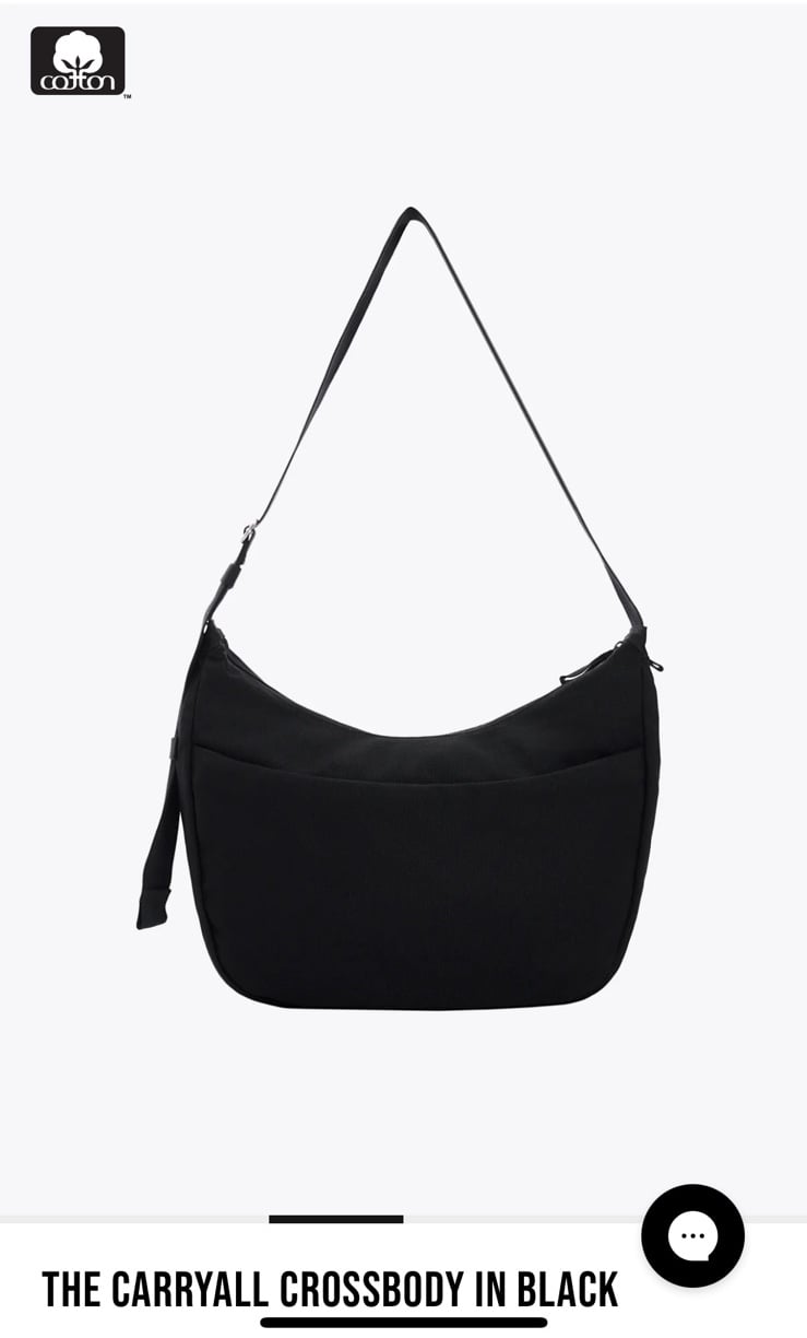 The Carryall Crossbody in Black cotton sold out