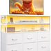 Led Dresser TV Stand for Bedroom, Entertainment Center with LED Lights