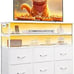 Led Dresser TV Stand for Bedroom, Entertainment Center with LED Lights