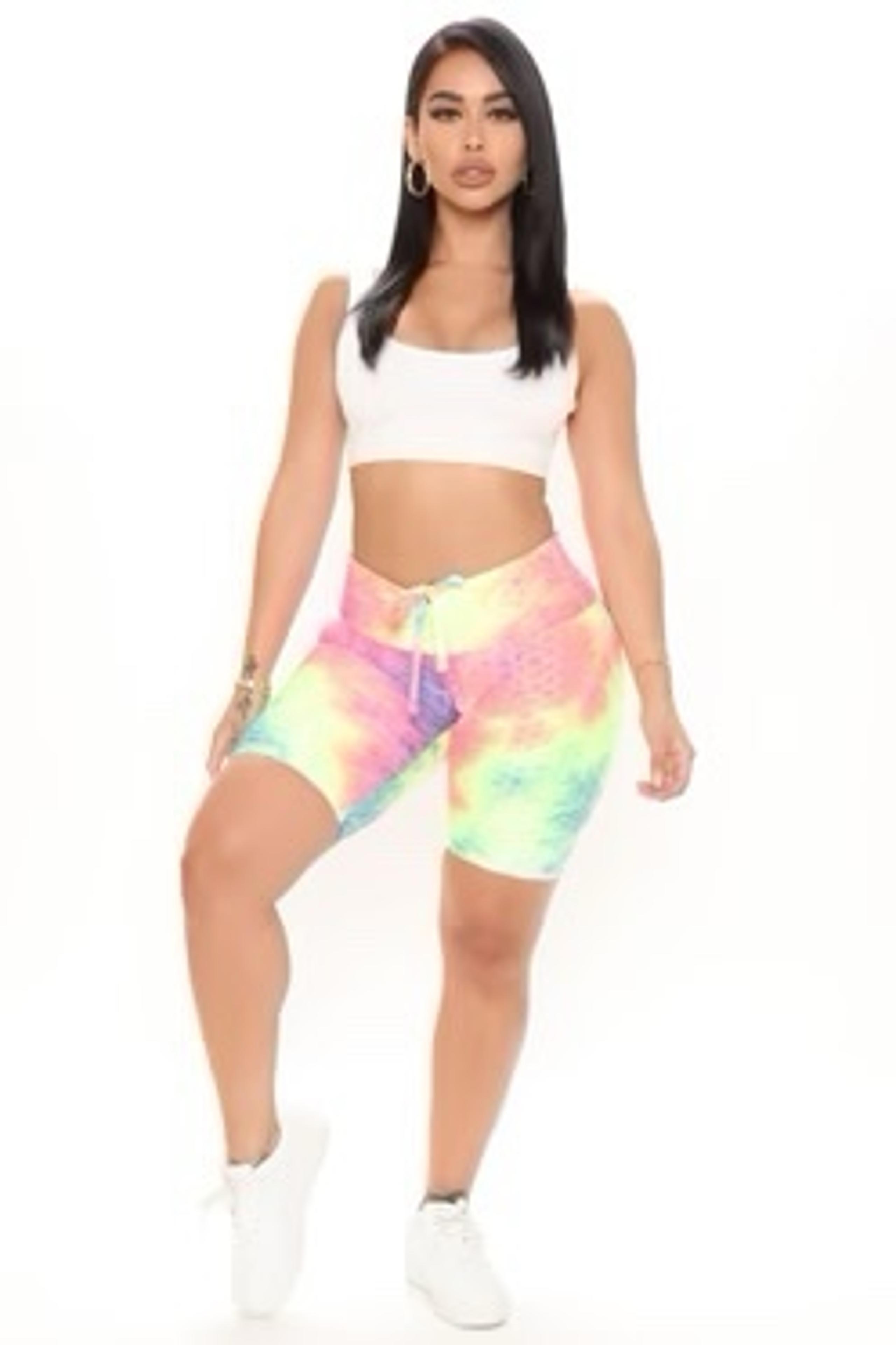 Tie Dye Scrunched Shorts - Hot Kiss