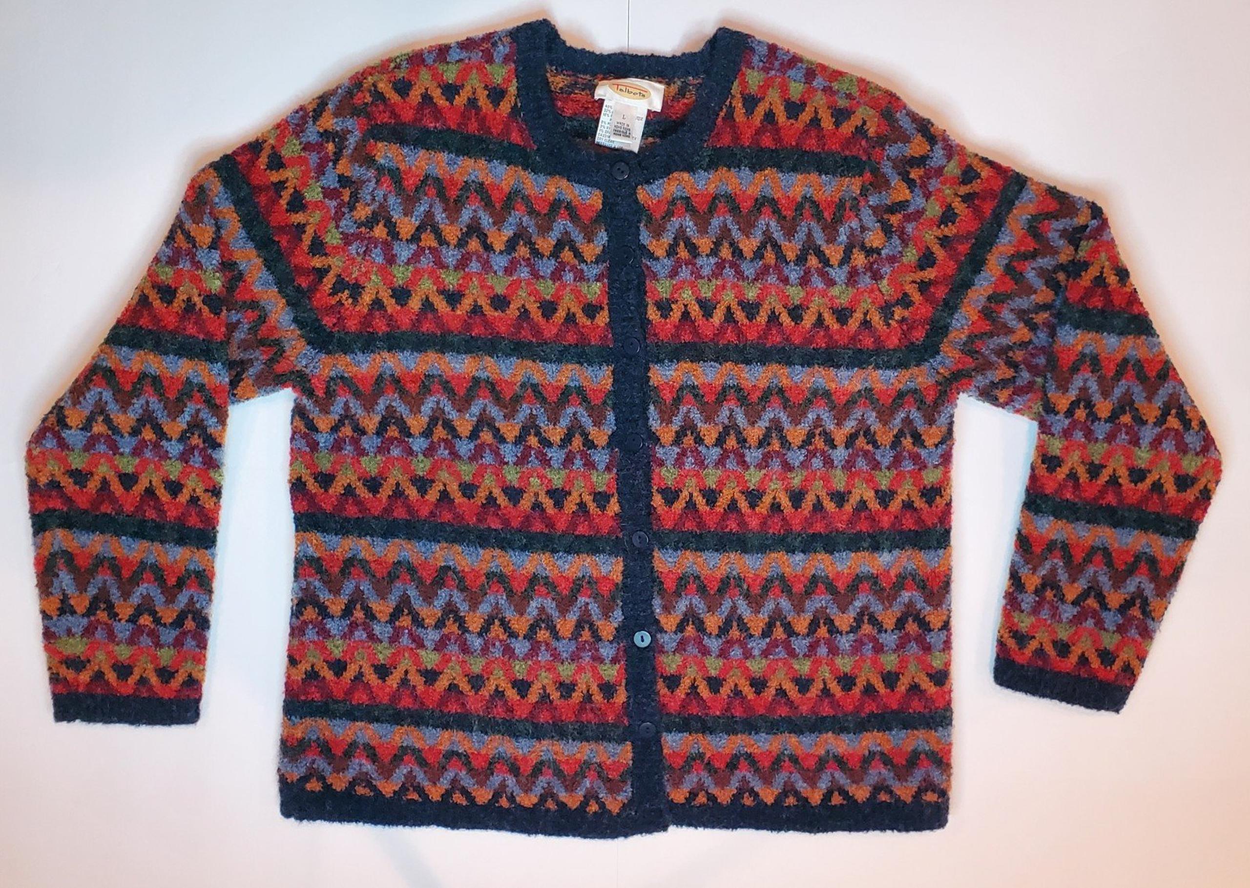 Talbots Cardigan Sweater Woman's Large Wool Blend