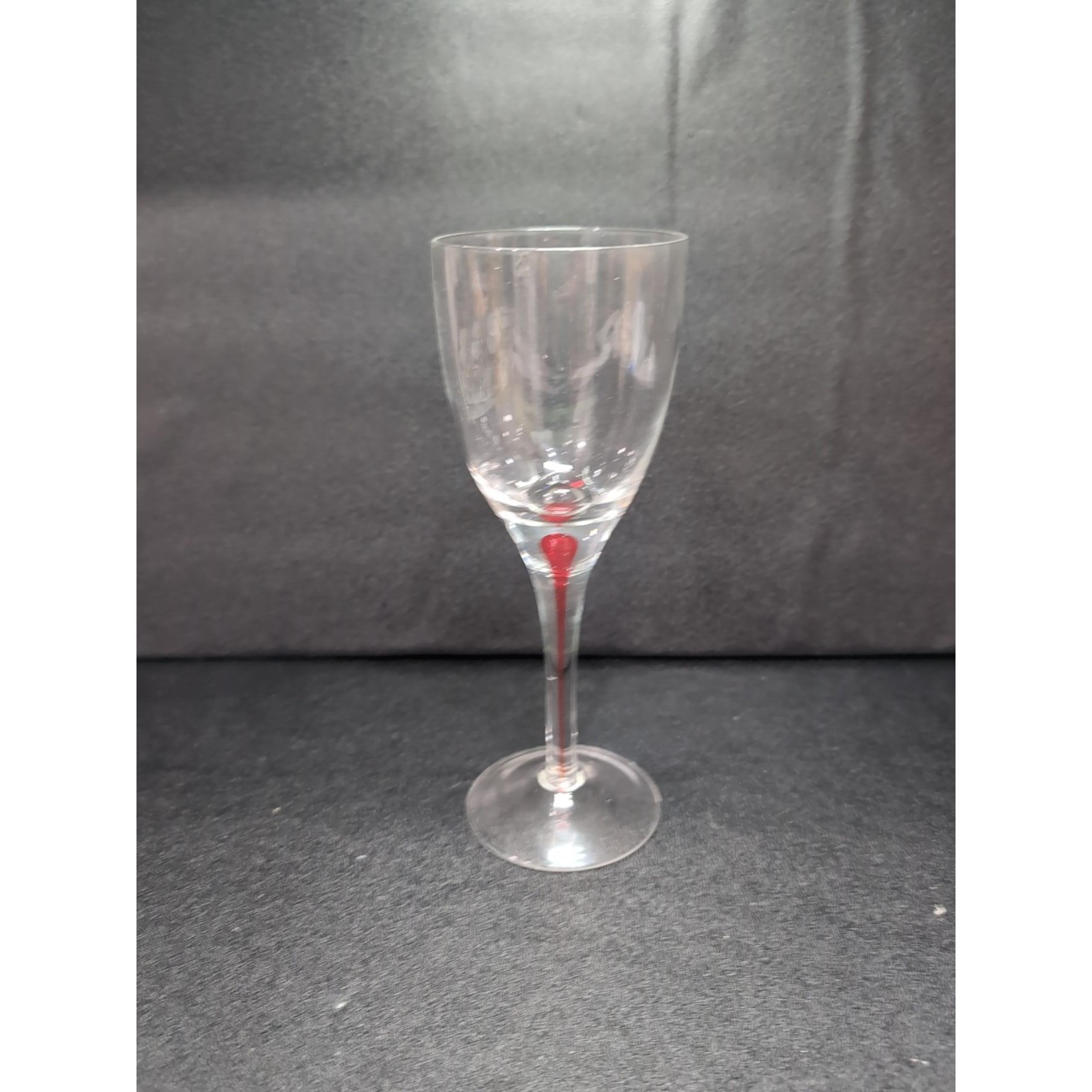 Pier 1 Red Filament Stem Goblet, 8" Replacement Stemware, Dining Glassware