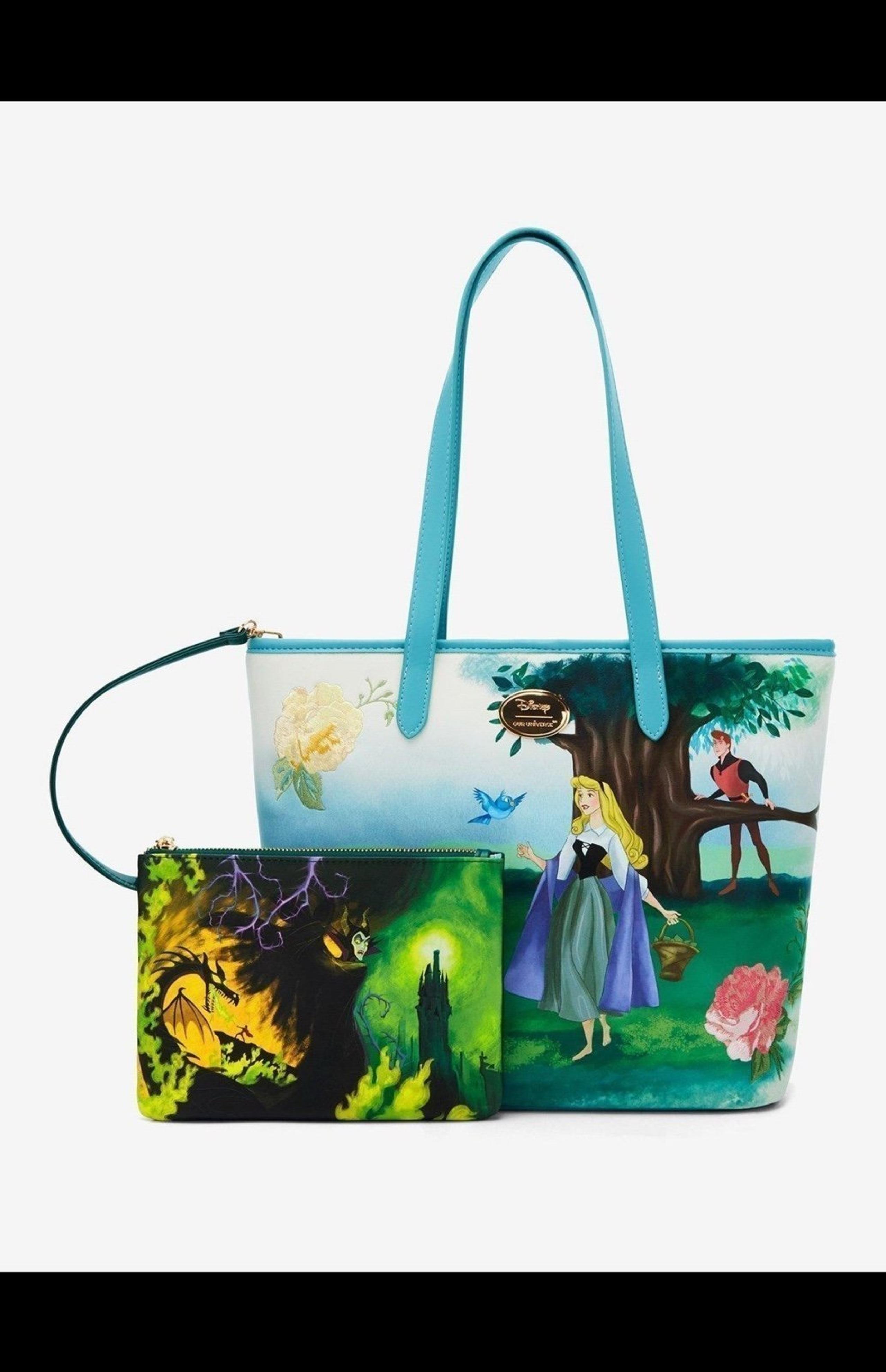 Disney Sleeping Beauty Aurora handbag with Maleficent wristlet NWT