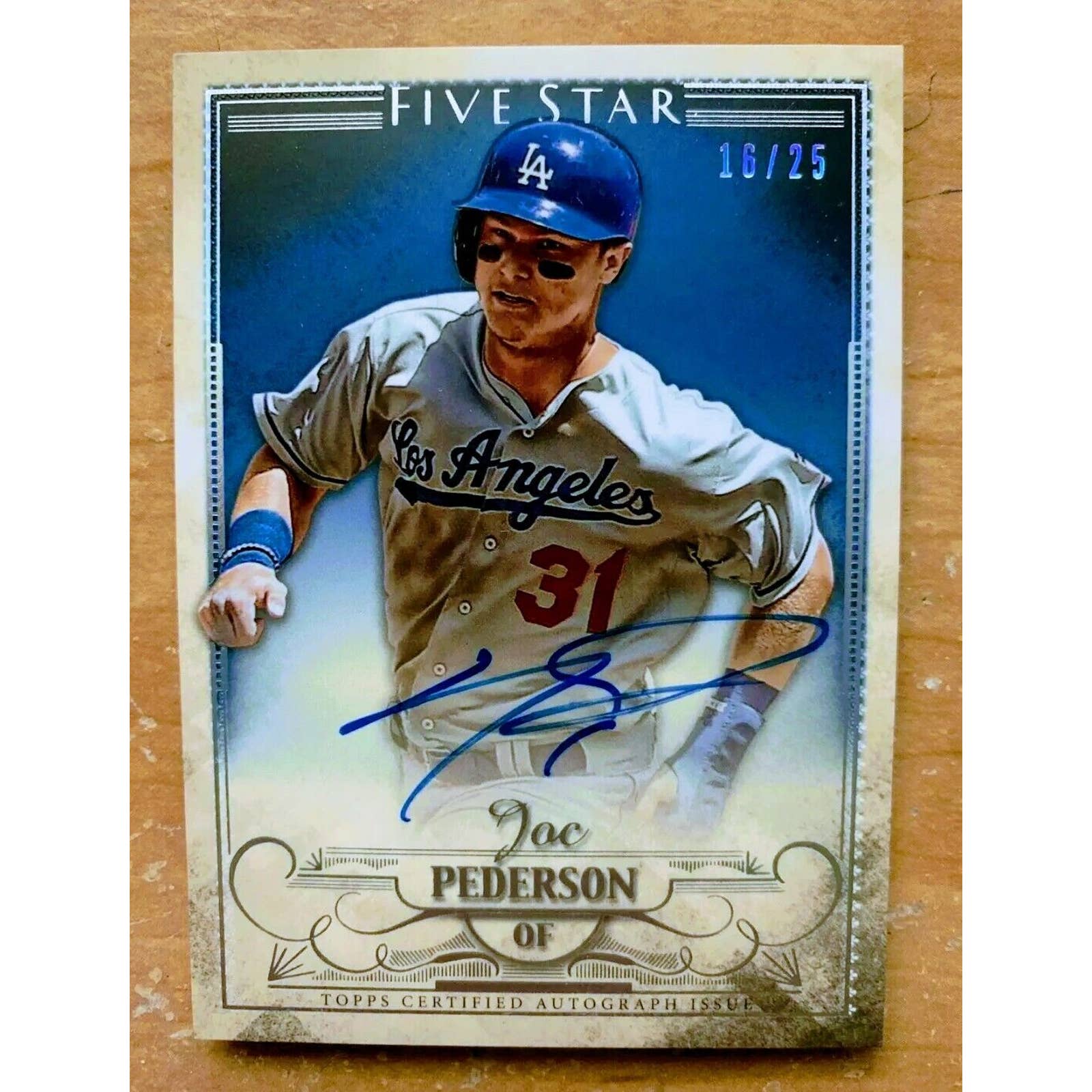 2016 topps five star Joc Pederson AUTO /25 Dodgers