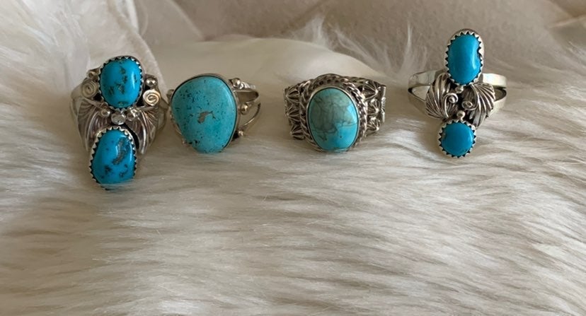 1 7 to 7.5 Turquoise navajo native rings