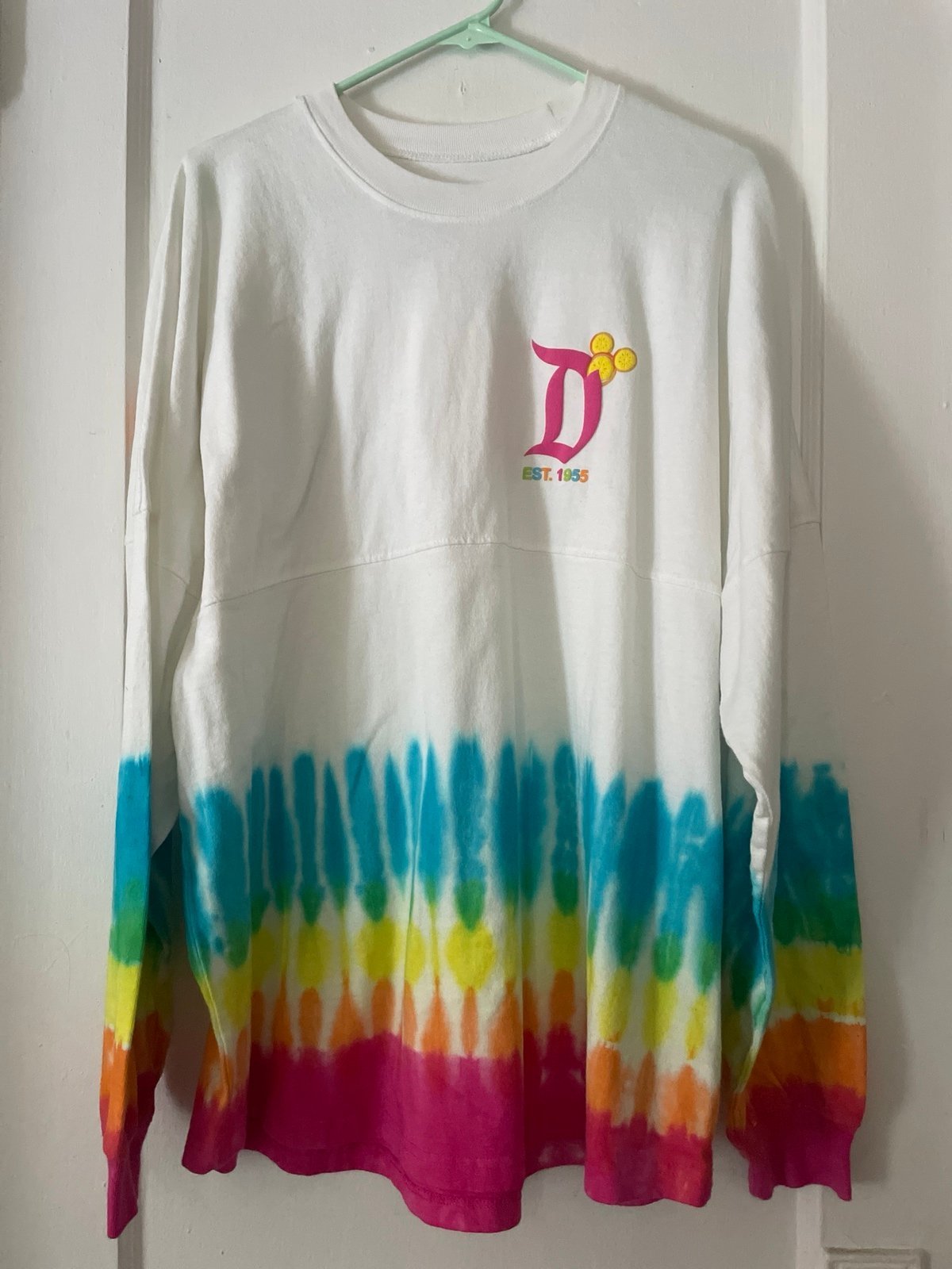 Disney Parks Disneyland Dip Dye Spirit Jersey Neon Rainbow Pineapple size L