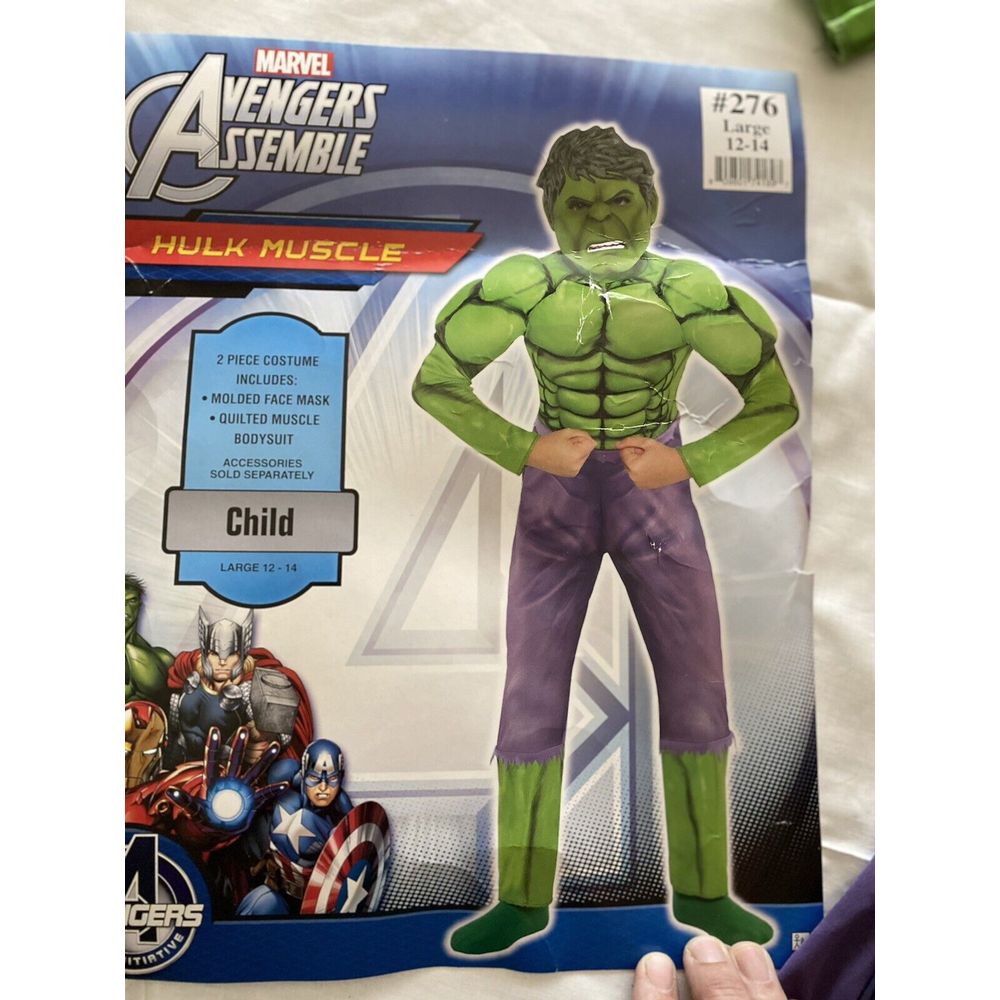 Marvel Avengers Assemble Hulk Muscle Child Costume Large 12-14 New
