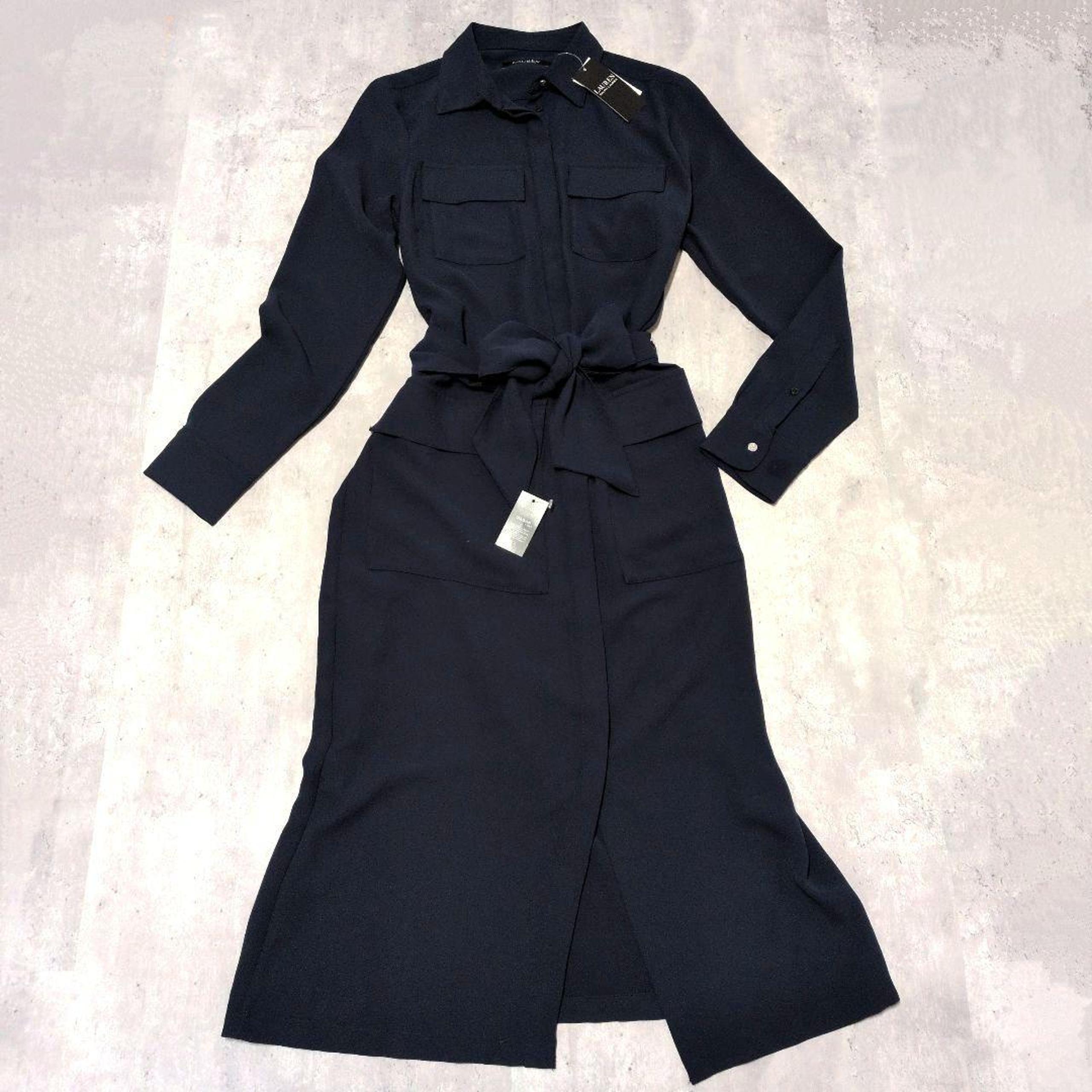 Lauren Ralph Lauren Long Shirt Dress Maxi Front Open Belted