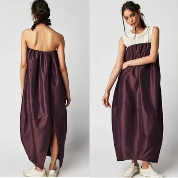 NWOT Free People Emma Maxi Dress Chocolate Merlot Size Small