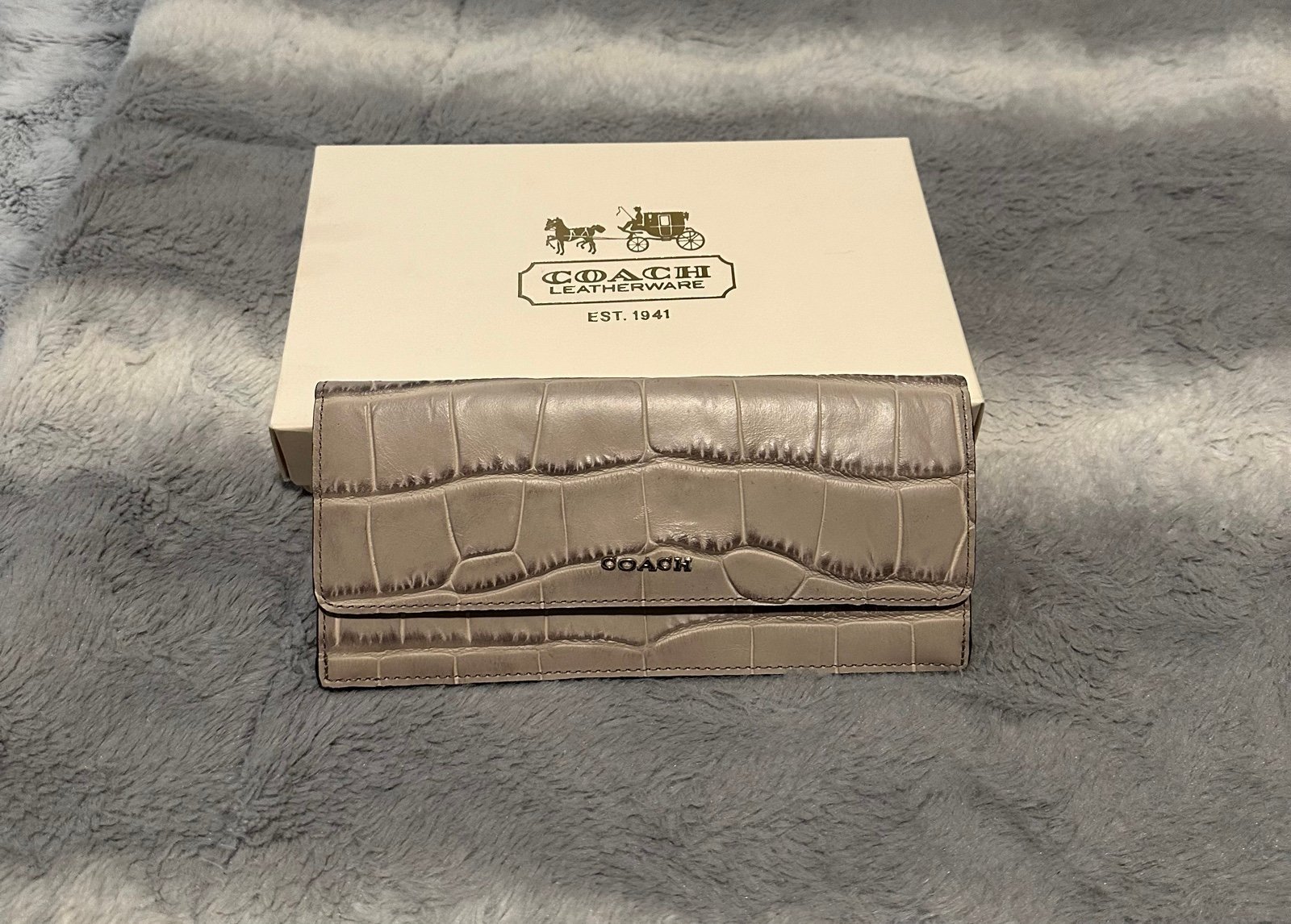 *New* Coach Madison Embossed Crocodile Wallet