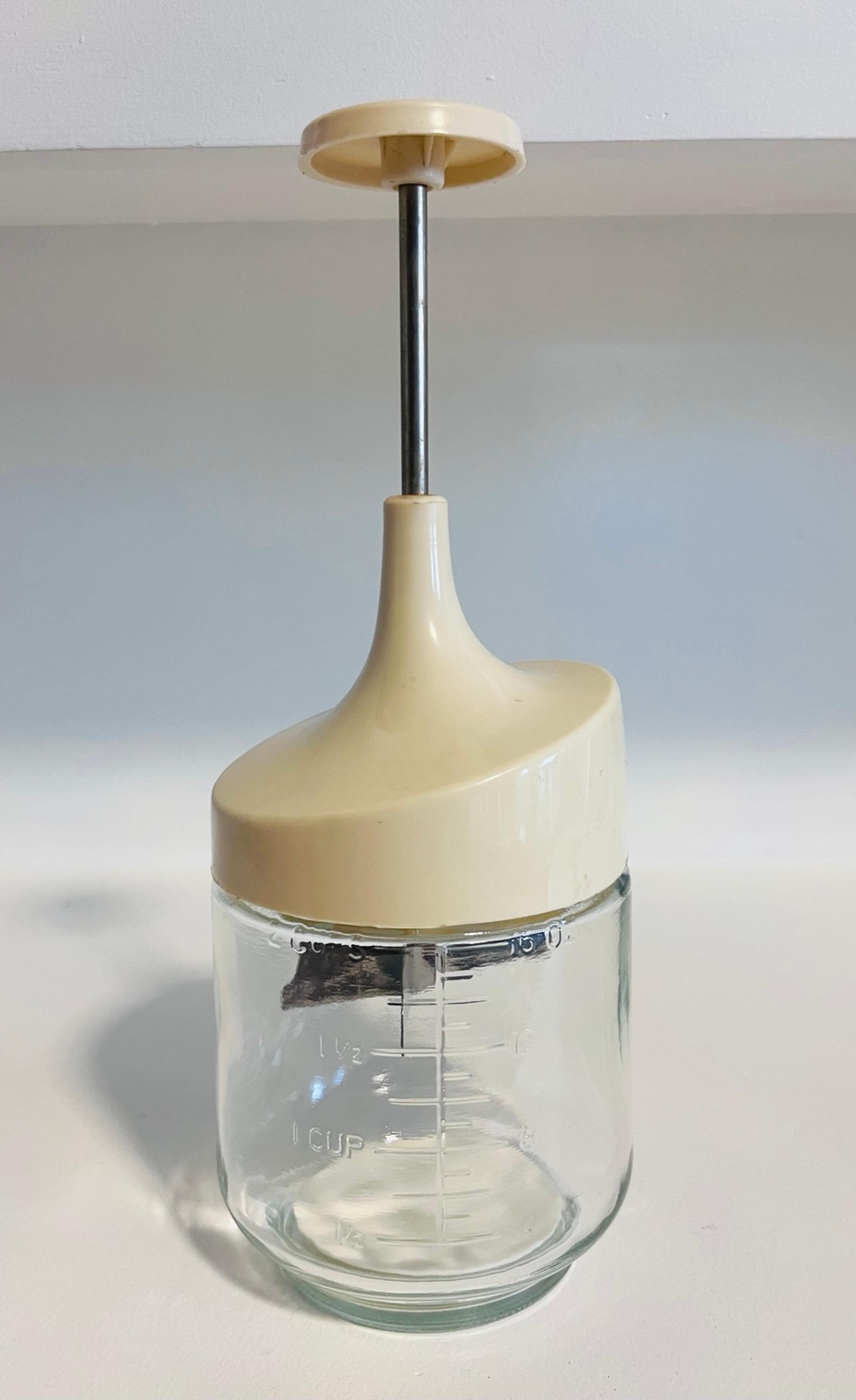 Gemco Vintage Food Nut Chopper 2 Cup Glass Jar Stainless Steel Blades USA Manual
