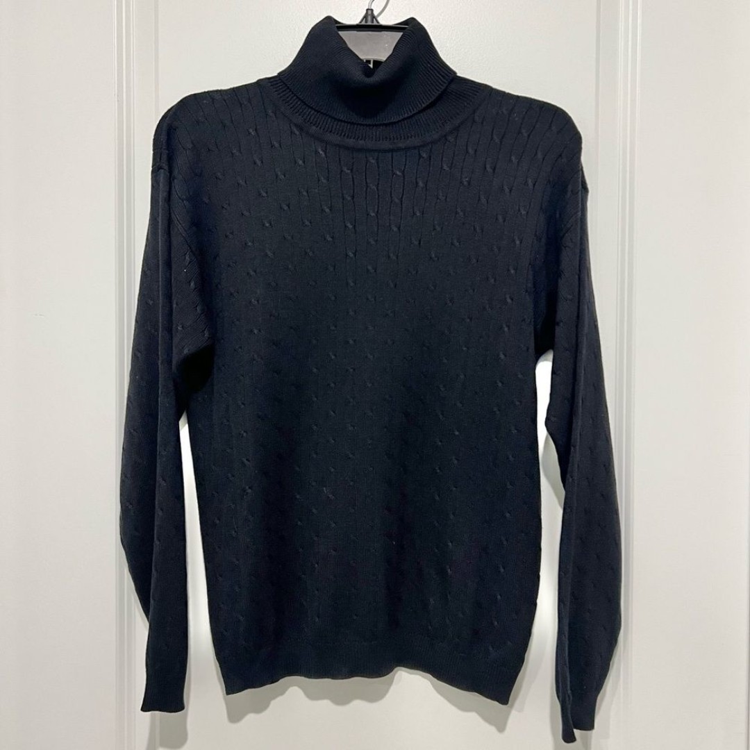 Vintage Barry Bricken Women's 100% Silk Turtleneck Sweater in Black Sz. Small