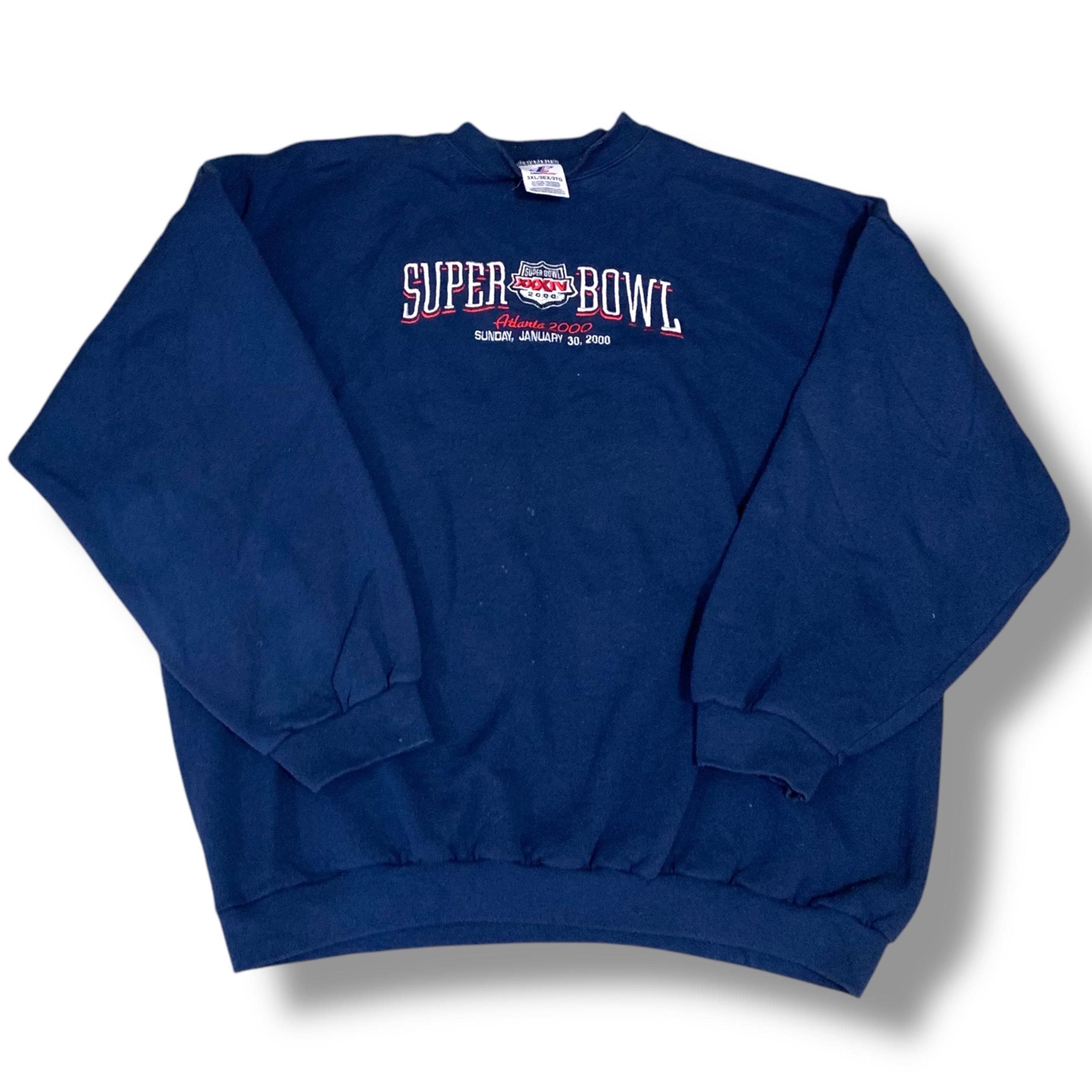 Vintage 2000 Logo Athletic Super Bowl XXXIV Atlanta Blue Sweatshirt Men’s 3XL