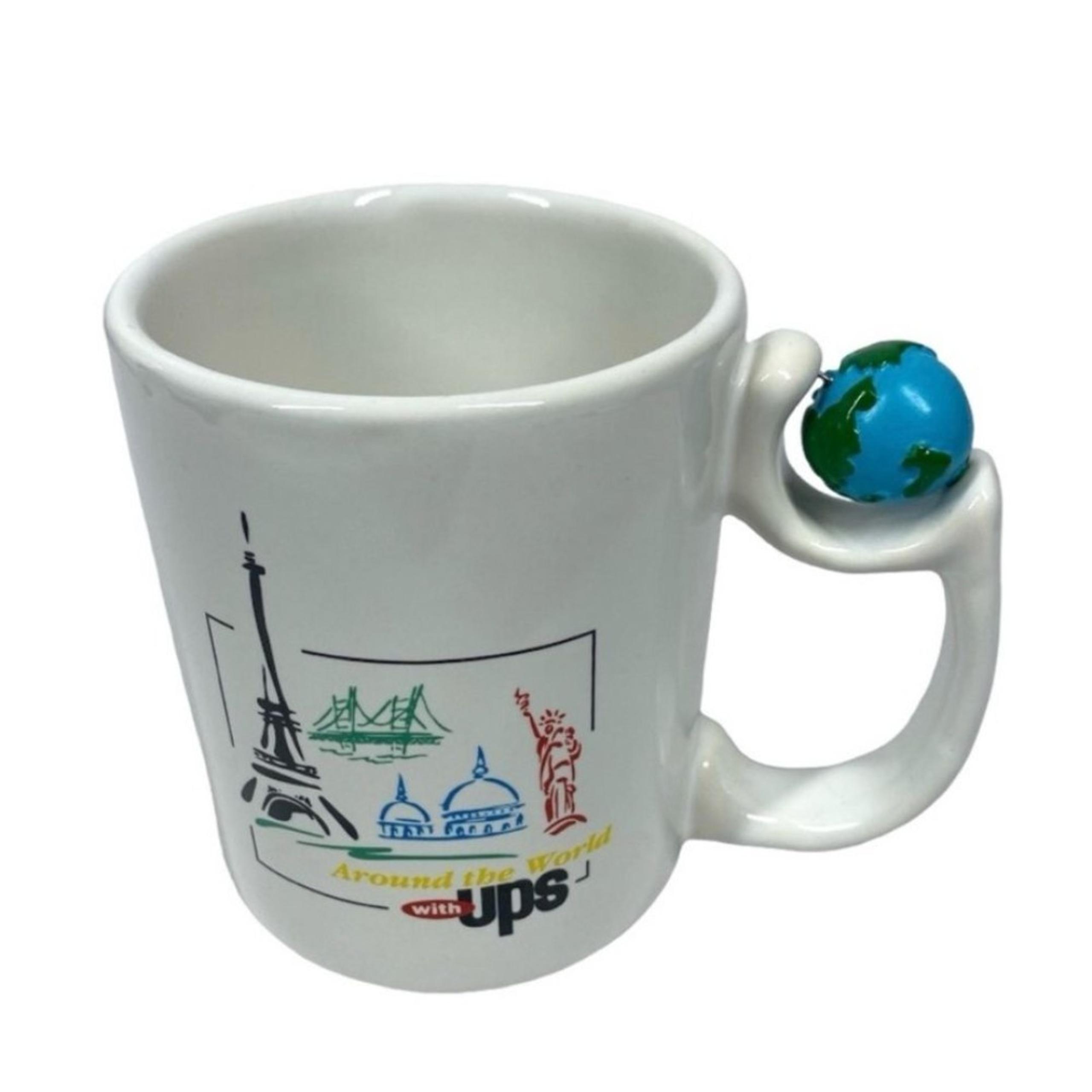 United Parcel Service Vintage Coffee Mug Spining Globe On Handle