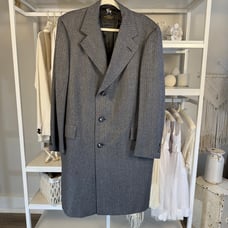 Hart Scharffner & Marx Merino wool men’s gray over coat, long jacket