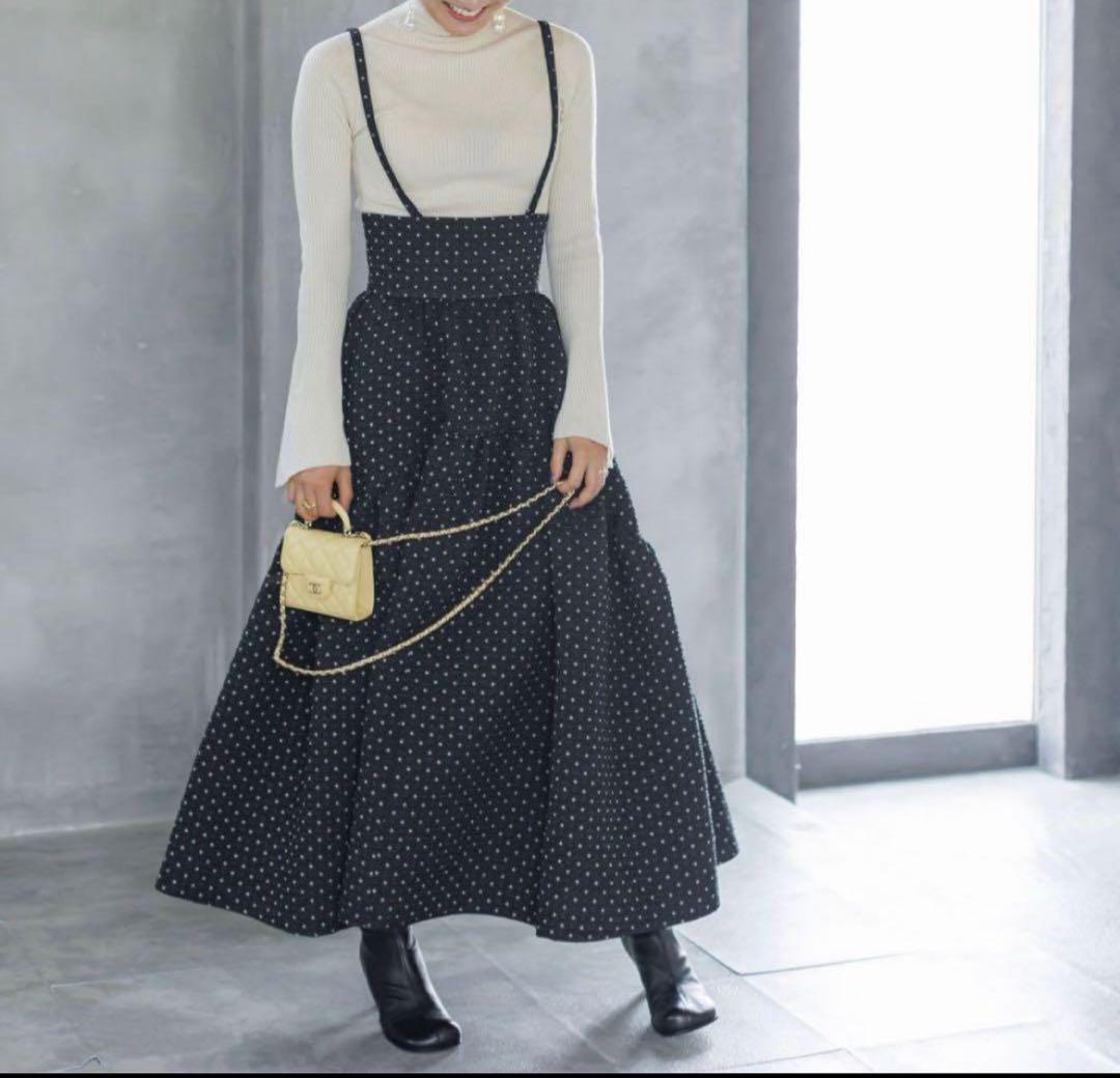 【海外限定】 Dot ブルレア bluelea Jacquard S Skirt Suspender スカート