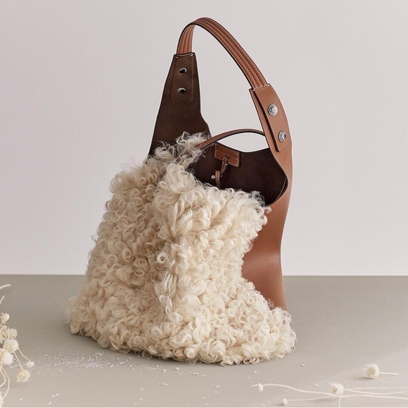EUC Tory Burch Rory in Shearling tote 1,295