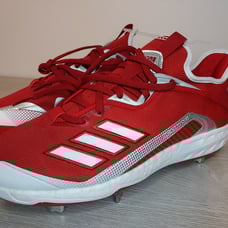Size 9.5 - Adidas Icon 6 Red/Silver EG6550 Mens Metal Baseball Cleats