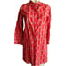 Small Vintage 1970's Women's Dress BLOOD RED MEDALLION PRINT MOD TOP Shirt DRESS