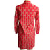 Small Vintage 1970's Women's Dress BLOOD RED MEDALLION PRINT MOD TOP Shirt DRESS