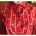 Small Vintage 1970's Women's Dress BLOOD RED MEDALLION PRINT MOD TOP Shirt DRESS