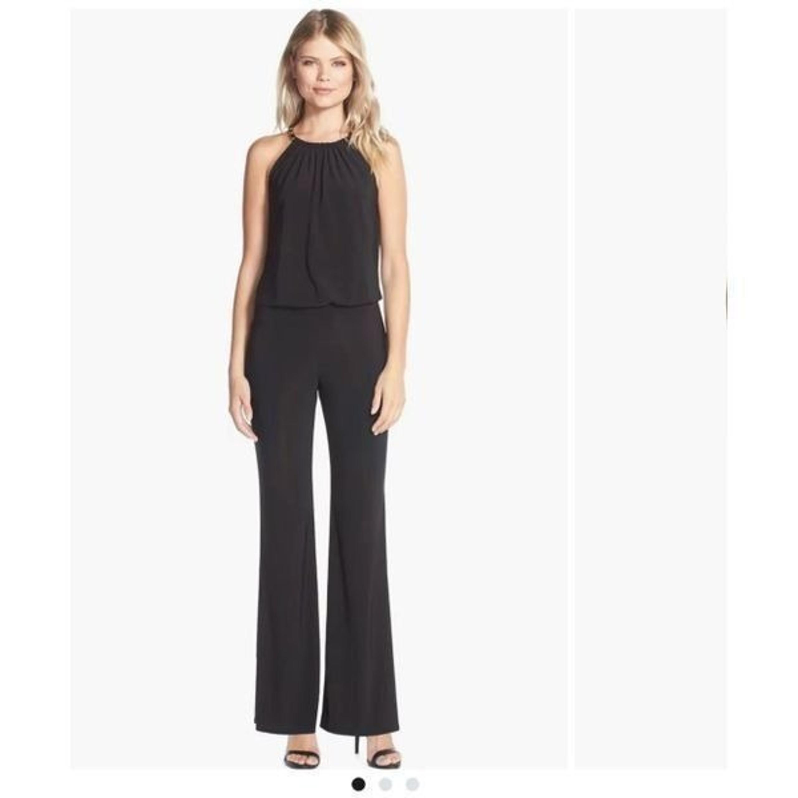LAUNDRY BY SHELLI SEGAL | rieley chain detail jersey jumpsuit black 8P NWT